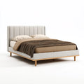 Double Bed Upholstered Fabric 200x160x100 cm - Light Gray - Modern Design