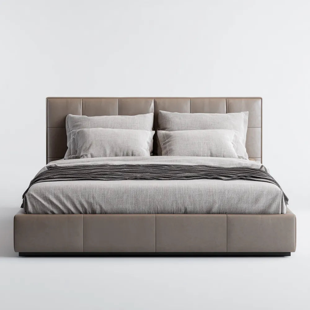 Upholstered Double Bed - Faux Leather 200x150x100 cm - Modern Style