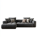 Sectional Sofa Fabric Upholstered Modern Design 250x150x85 cm - Dark Gray