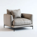 Armchair Leather Upholstery 85x85x75 cm - Light Gray - Modern Style