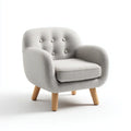 Armchair Linen Upholstery 80x75x70 cm - Light Gray - Mid-Century Modern