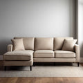 Sectional Sofa Set Fabric Upholstery 250x150x85 cm - Beige - Modern Design